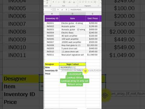 XLOOKUP function in Excel