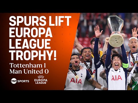CELEBRATIONS! Tottenham lift the 2025 UEFA Europa League after beating Man United 🏆⚪ #UEL