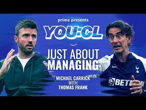 Michael Carrick meets Tottenham boss Thomas Frank ahead of his first UCL game 🤩🇪🇺 | YOU:CL