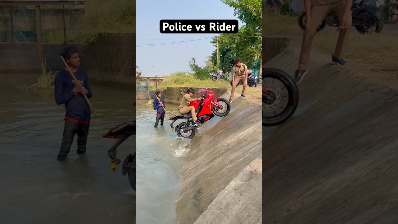 Police Confront Rider in Unexpected Showdown ππ€