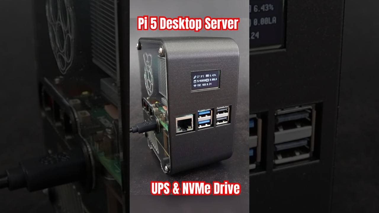 Raspberry Pi 5 Desktop Server with UPS & NVMe ⚡