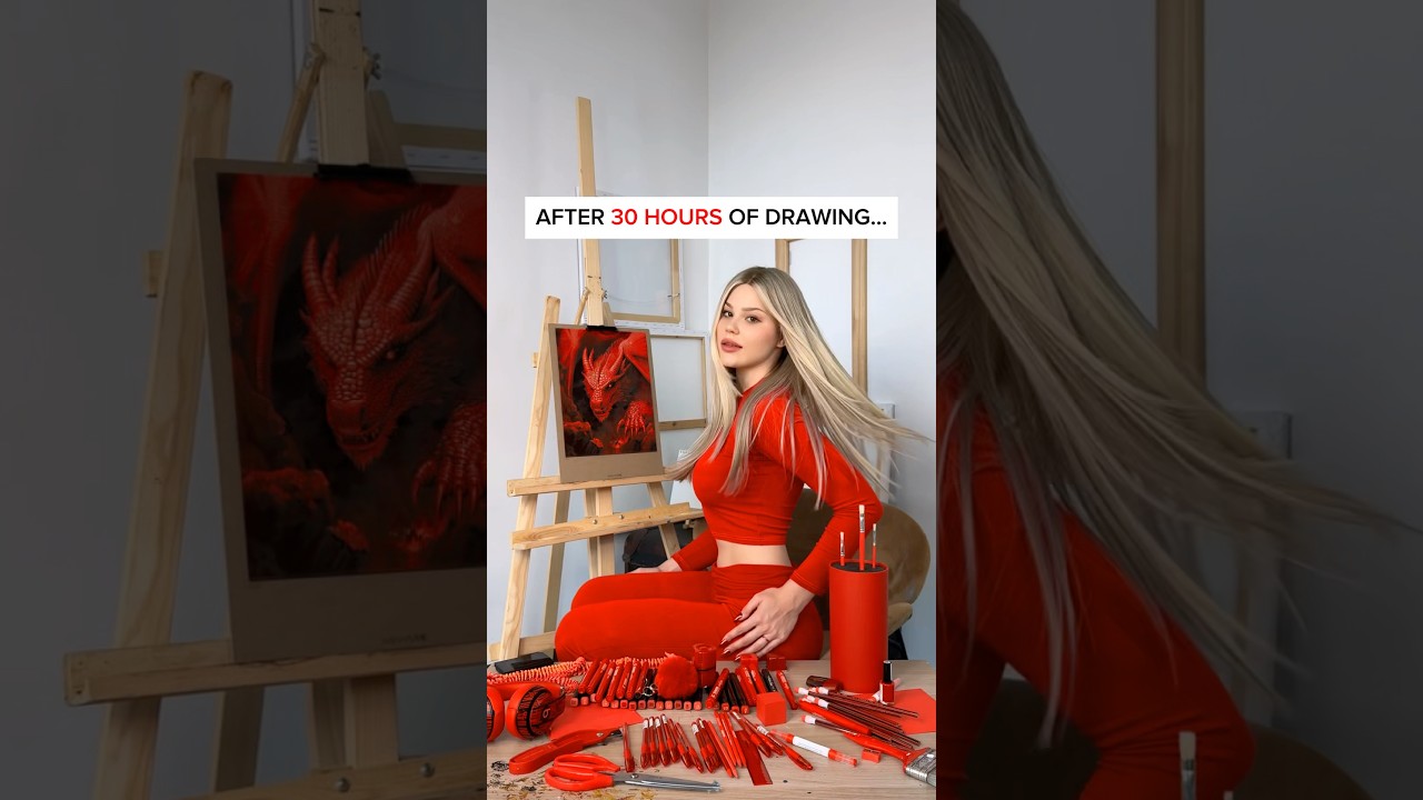 Single Color Drawing Challenge ❤️🔥