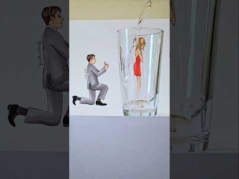 Physics + Art = ❤️ Cool Refraction Trick #art #artwork #artist #draw #drawing #diy #satisfying #love