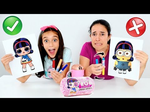 COLORINDO COM 3 CORES ★ NOVAS LOL Surprise UNDERWRAPS Série Eye Spy | 3 MARKER CHALLENGE com a Mamãe