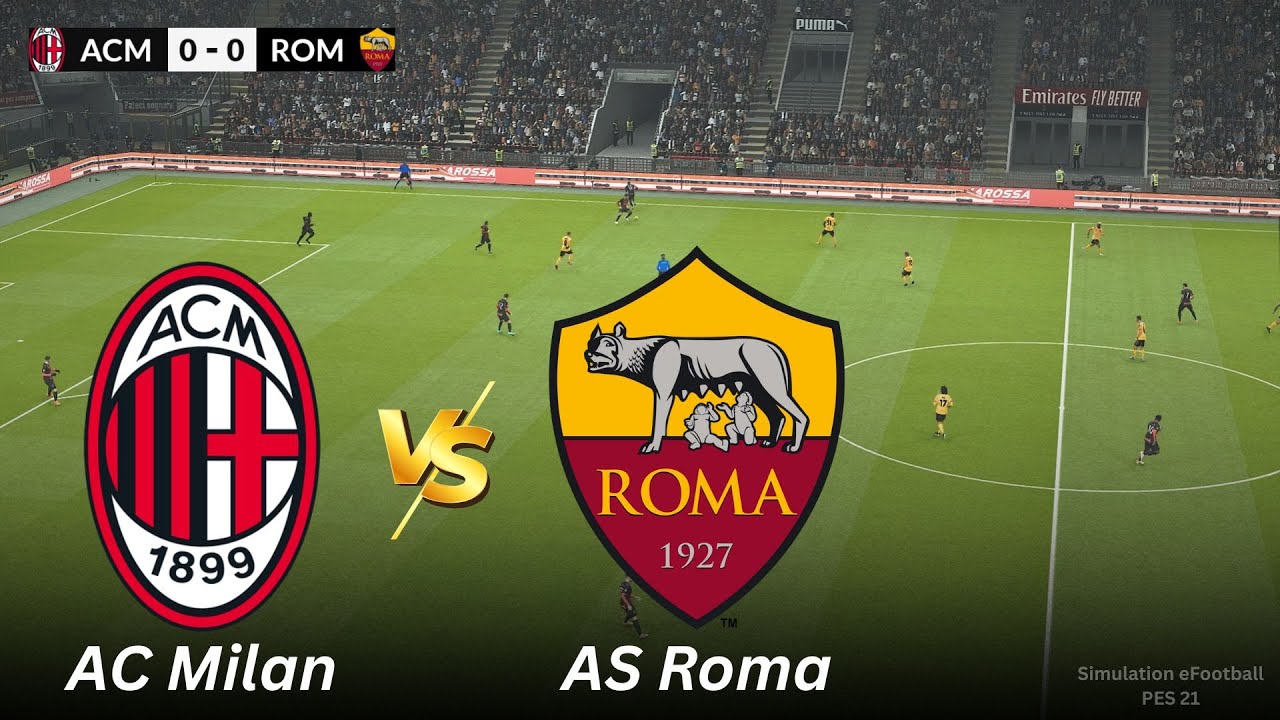 AC Milan vs AS Roma 2025 – Epic Serie A Simulation in eFootball PES 🎮