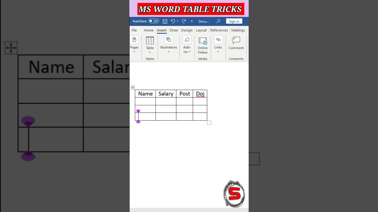 Quick & Easy Guide to Creating Tables in MS Word π | Fast Method for Beginners