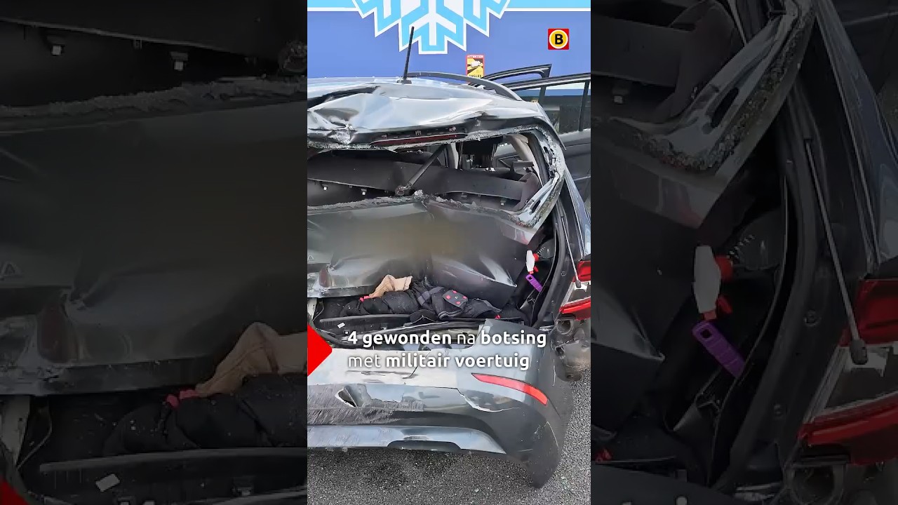 Botsing tussen auto en legerjeep op A16 🚗💥