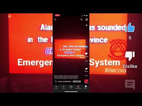 Saudi Arabia Nuclear bomb attack warning Emergency Alert System. [Landscape version]