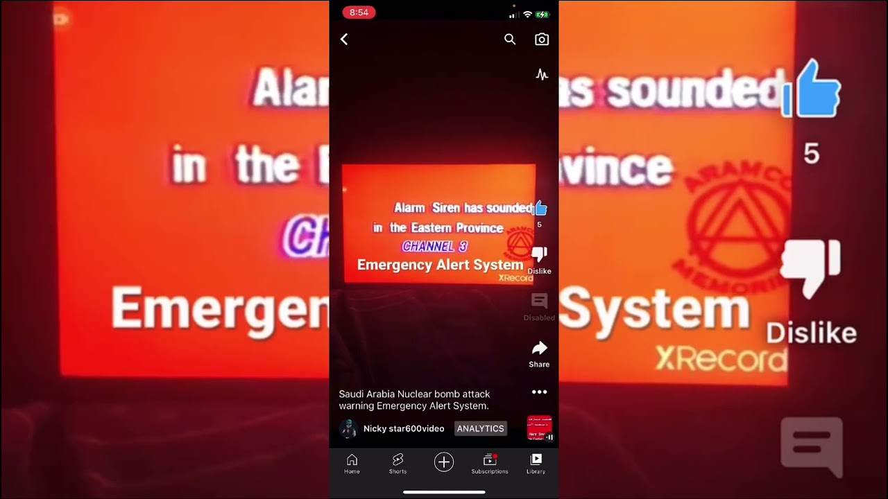 Saudi Arabia Nuclear Bomb Attack Warning Emergency Alert System (Landscape Version)