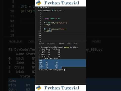 Reset & Set Pandas Index | Python Tutorial