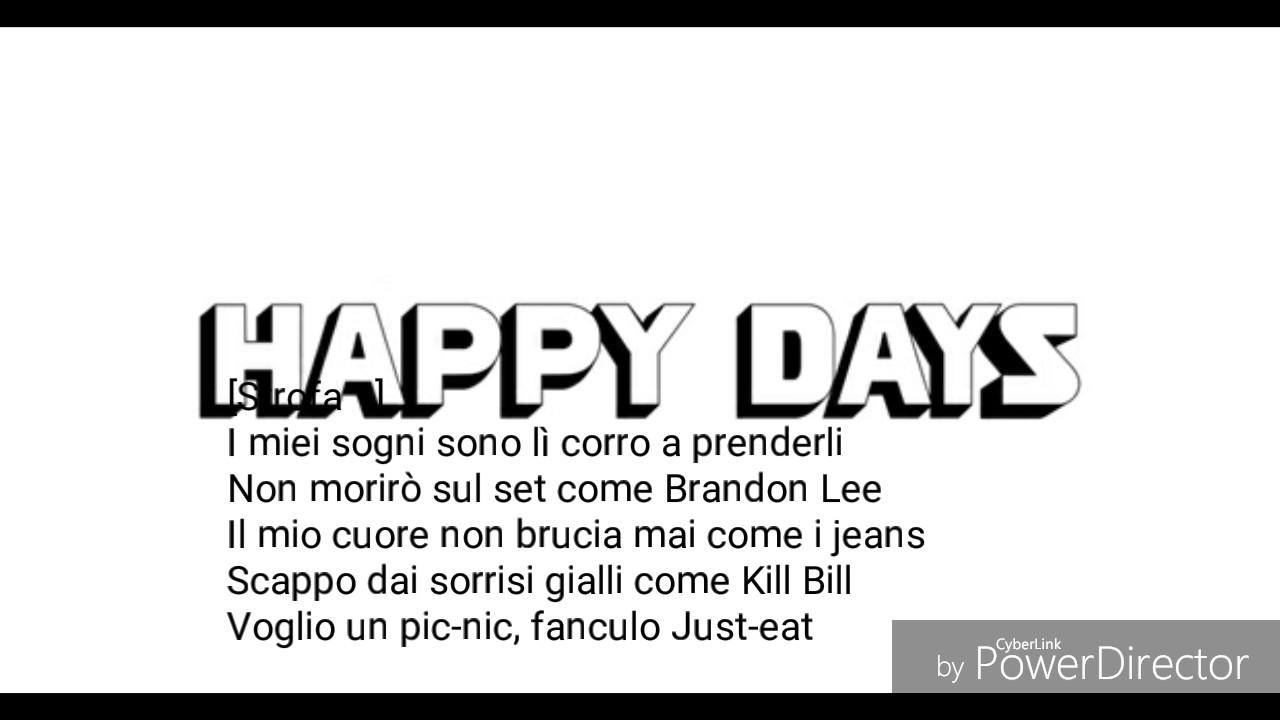 Ghali - Happy Days (Prod. Charlie Charles) Lyrics