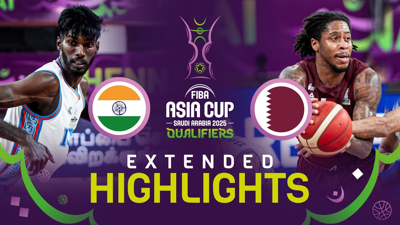 India 🇮🇳 vs Qatar 🇶🇦 | FIBA Asia Cup 2025 Qualifiers Highlights
