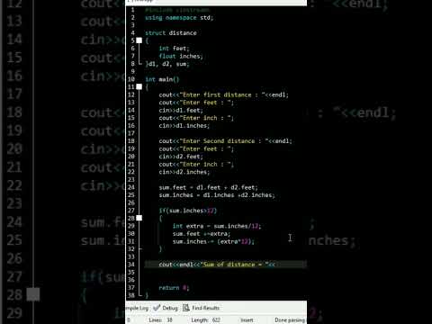 Add Two Distances Using Structure In C++ | #shorts #shortvideo #short #viral #cpp