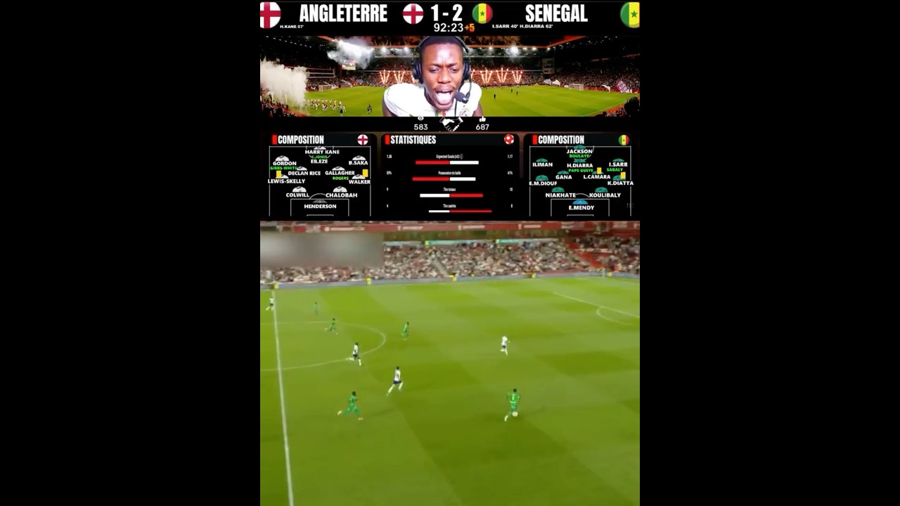 Sénégal écrase l'Angleterre 3-1 dans un match historique ⚽