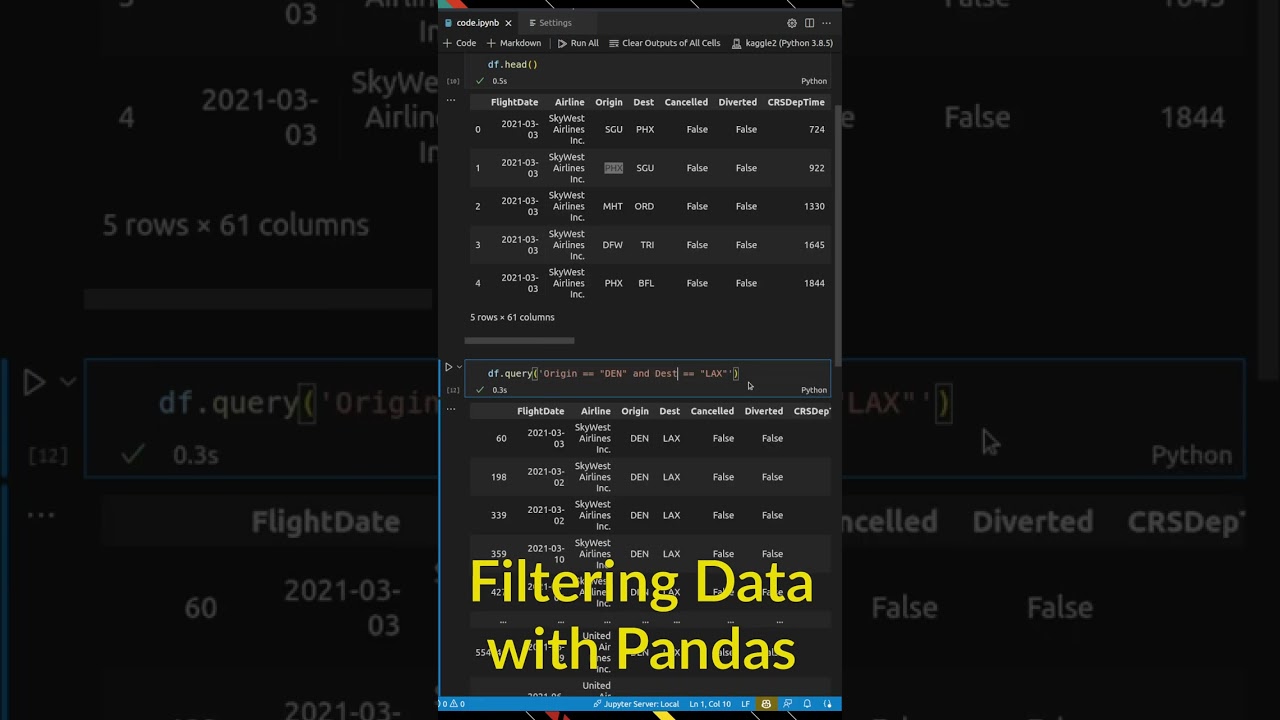 Filtering Data in Pandas with Query