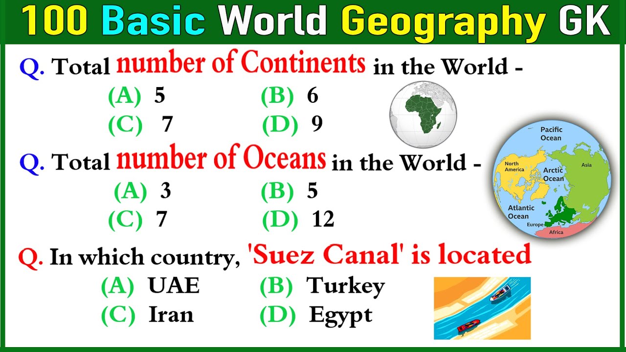 100 World Geography GK MCQ Quiz 🌍