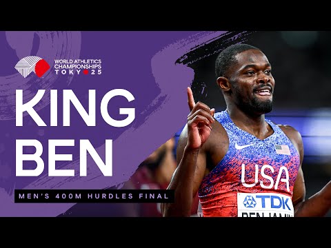 Rai Benjamins powers to 400m hurdles gold in 46.52 | World Athletics Championships Tokyo 25