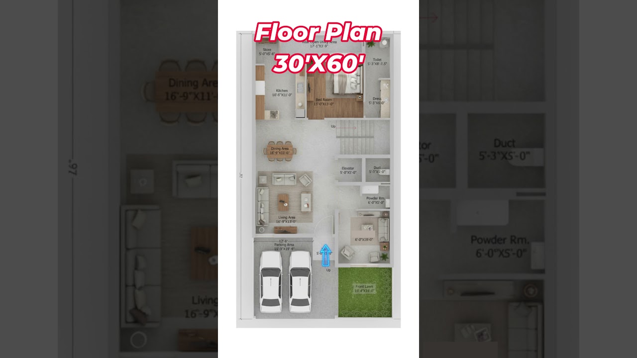 30x60 House & 2BHK Floor Plan π‘