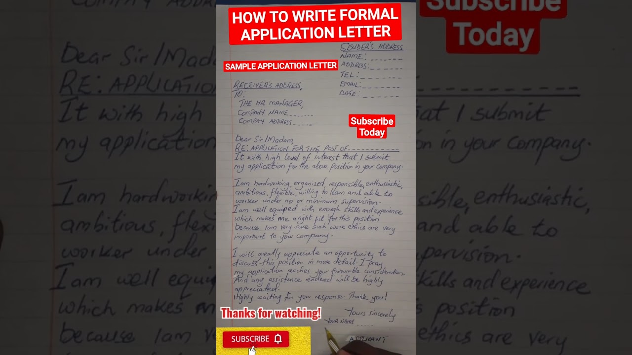 Guide to Writing a Formal Application Letter