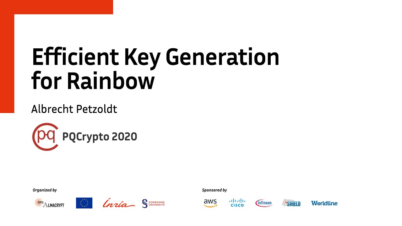 PQCrypto 2020: Breakthroughs in Efficient Rainbow Key Generation ๐