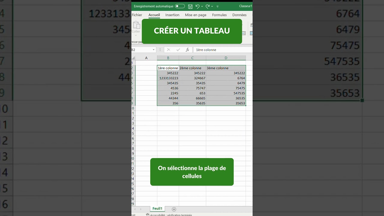 Excel Tuto : Créer un tableau rapidement 📊