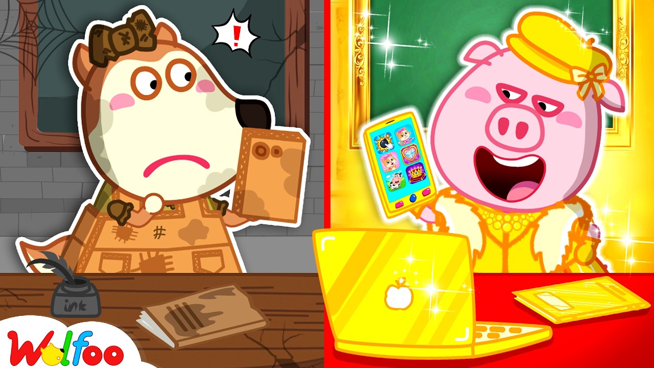 NEW: Cardboard vs Golden School Supplies, Who Is The Best? | Cartoon for Kids | Wolfoo Channel