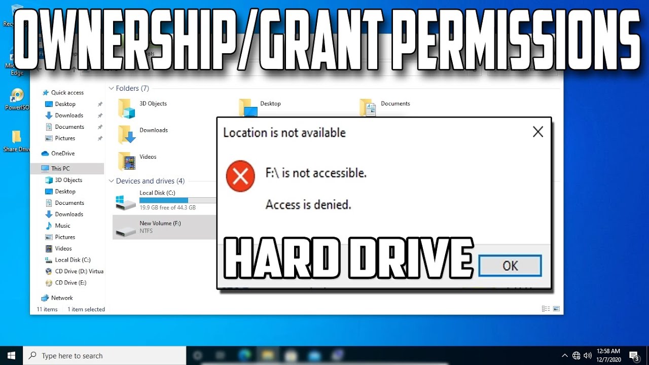 How to Take Ownership and Set Permissions for Your Entire Hard Drive in Windows 10