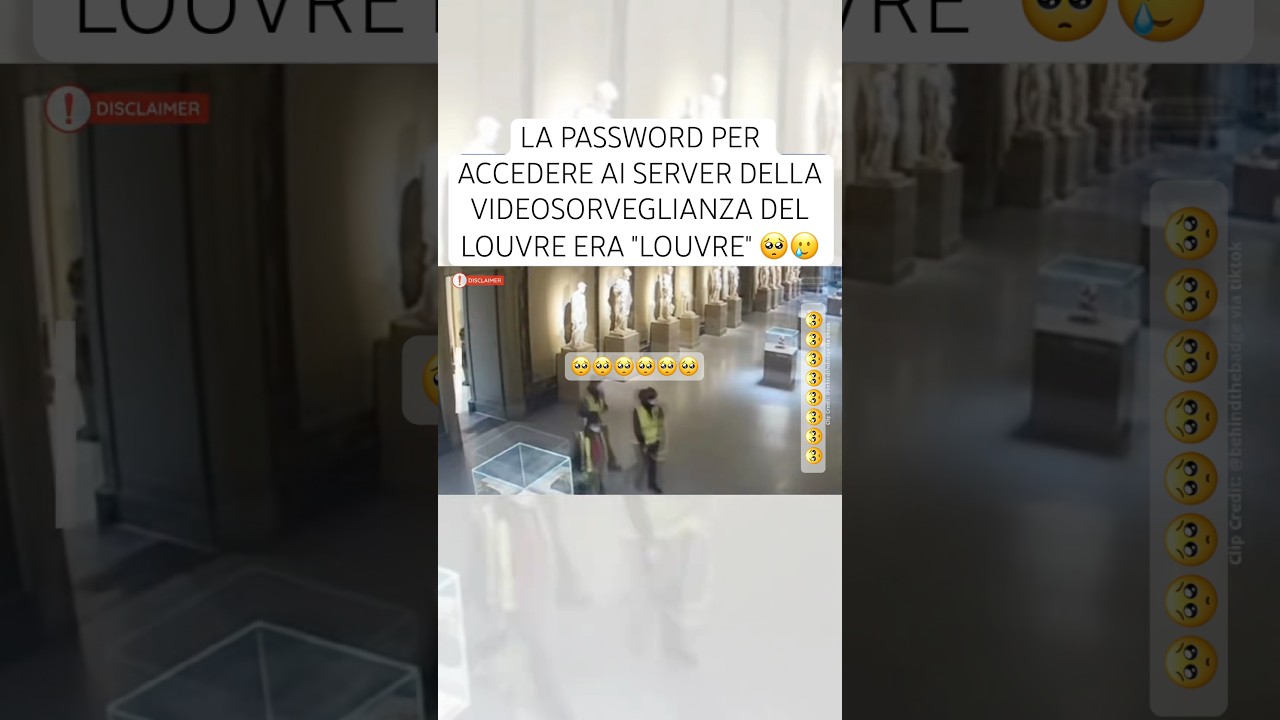 Scoperto il Segreto delle Telecamere del Louvre: La Password Era 'LOUVRE'! 🕵️♂️