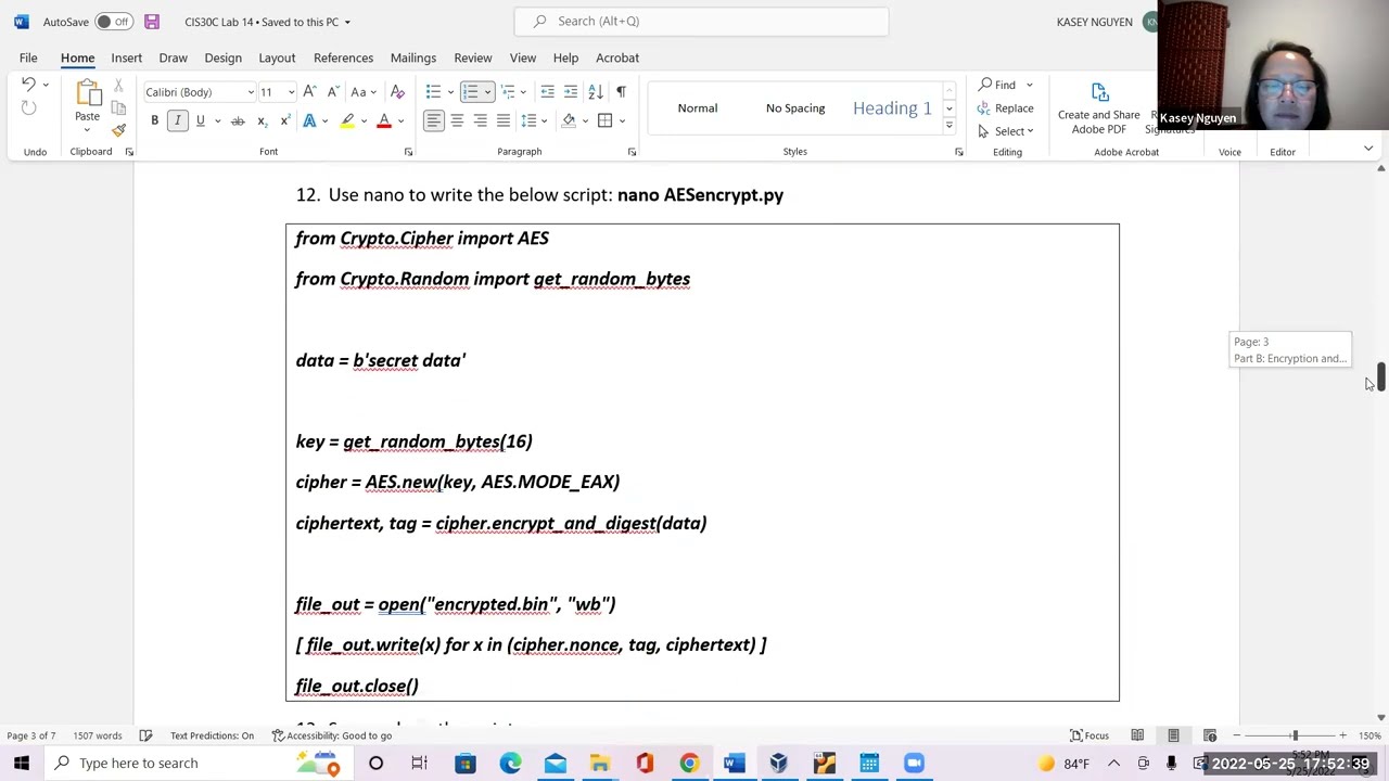 CIS30C Lab 14 Part 2: Master Encryption, Decryption & Steganography in Python 🔐