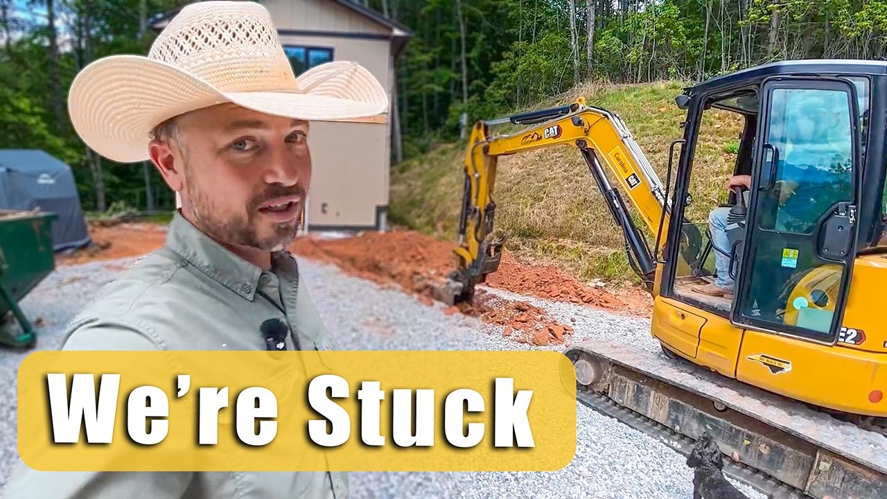 We Hit Solid Rock Digging Our House Sewer Line | Mtn Home Ep.19