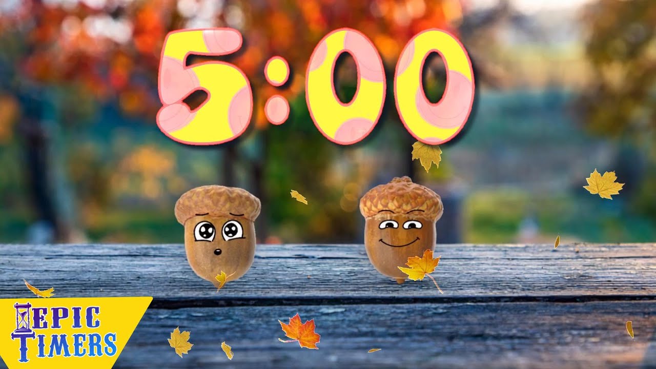 5-Minute Fall Music Timer with Acorns & Leaves 🍂