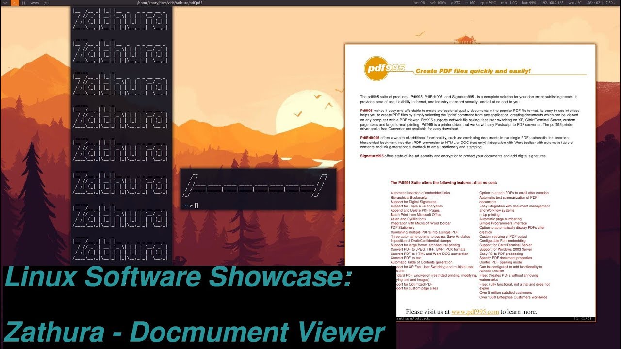 Linux Showcase: Zathura Document Viewer 📄