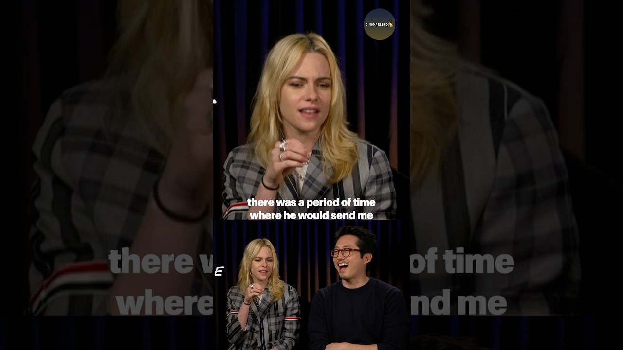 Steven Yeun Shares Quirky Memes with Kristen Stewart