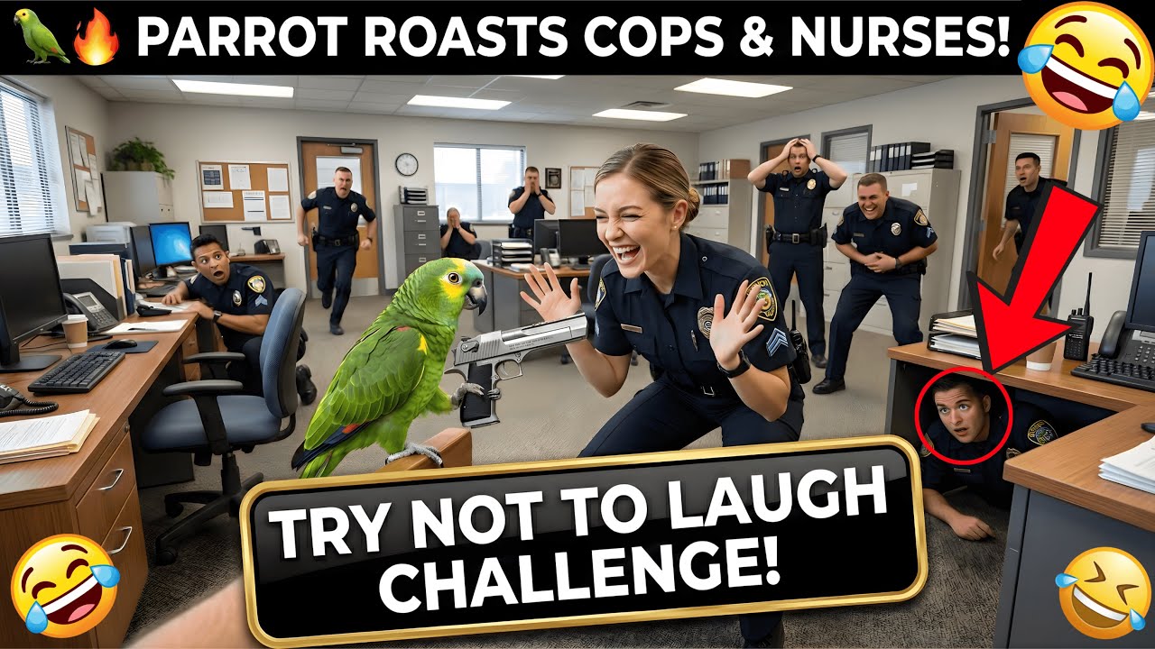 🦜🤣 Parrot Roasts Cops & Nurses – Try Not to Laugh Compilation! 😂🔥