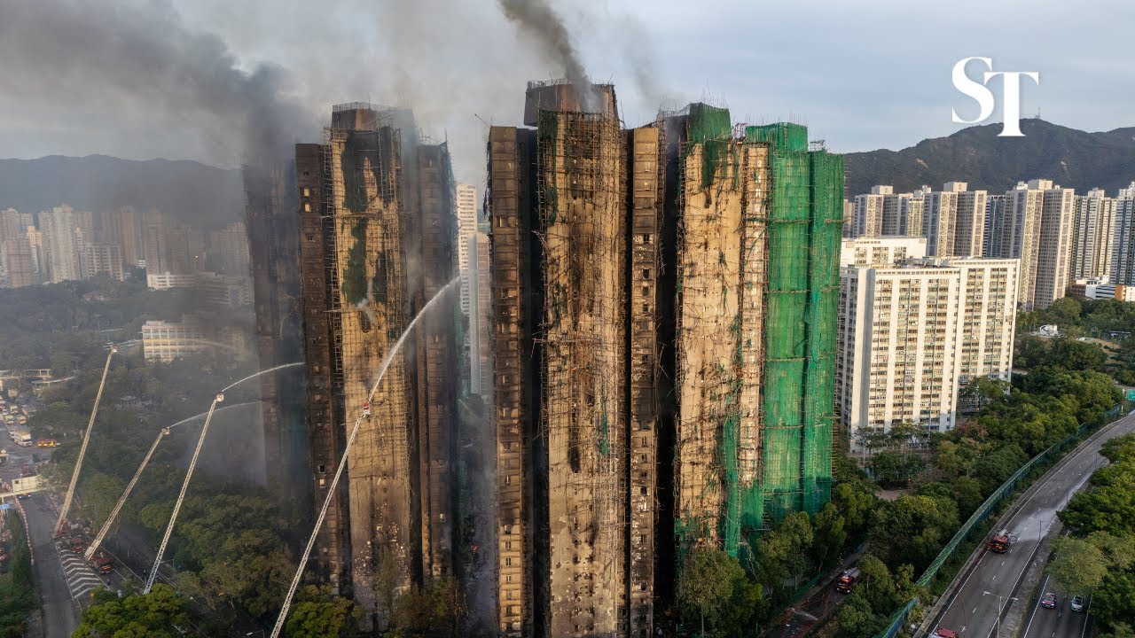 Hong Kong Fire: Drone Footage Reveals Extent of Damage 🔥