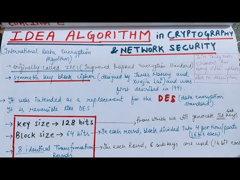 IDEA ALGORITHM in Cryptography and Network Security | Information Security