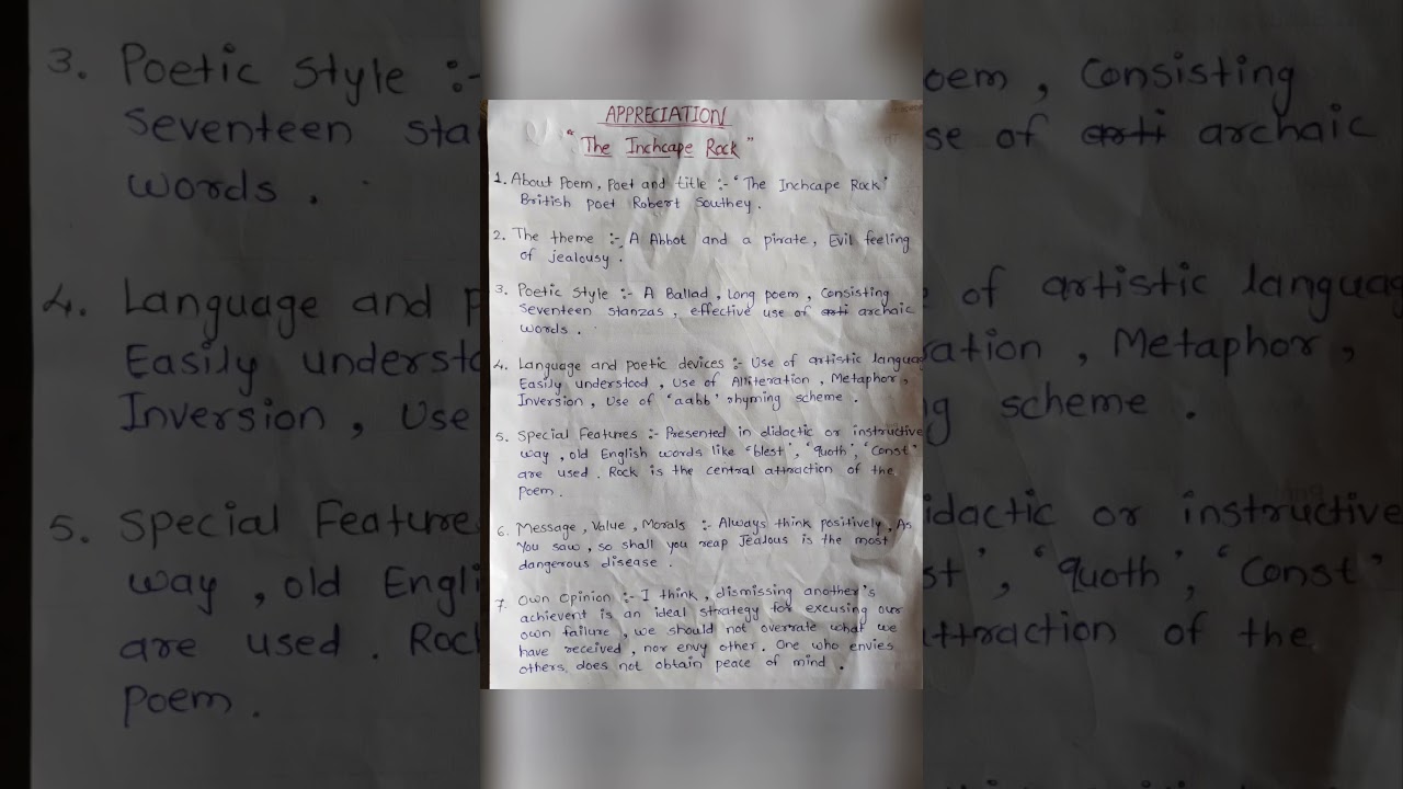 Class 12 English 2.3: The Inchcape Rock 🌊