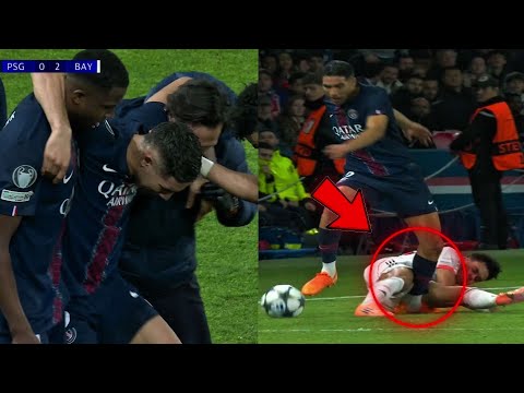 Achraf Hakimi HORRIBLE injury Vs Bayern Munich | Lusi Diaz Red Card | PSG Vs Bayern Munich