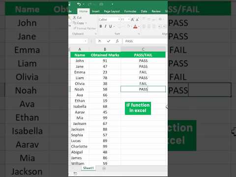 Excel IF function trick ( In 20 seconds)| Pass/Fail #shorts #exceltricks