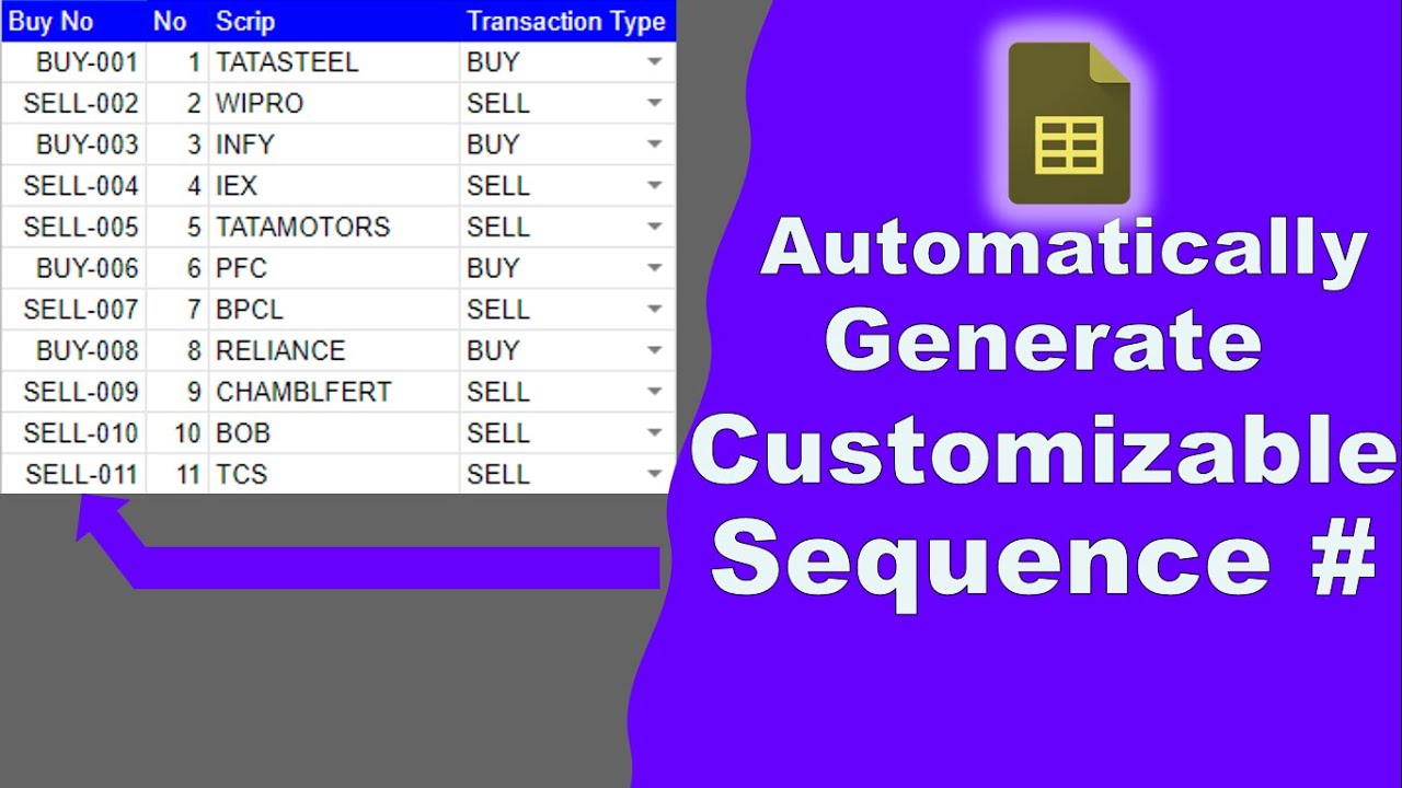 Create Custom Sequence Numbers in Excel & Google Sheets