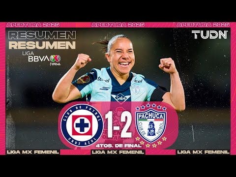 Resumen y goles - Cruz Azul vs Pachuca | Liga MX Femenil - Cuartos de Final Apertura 2025 | TUDN