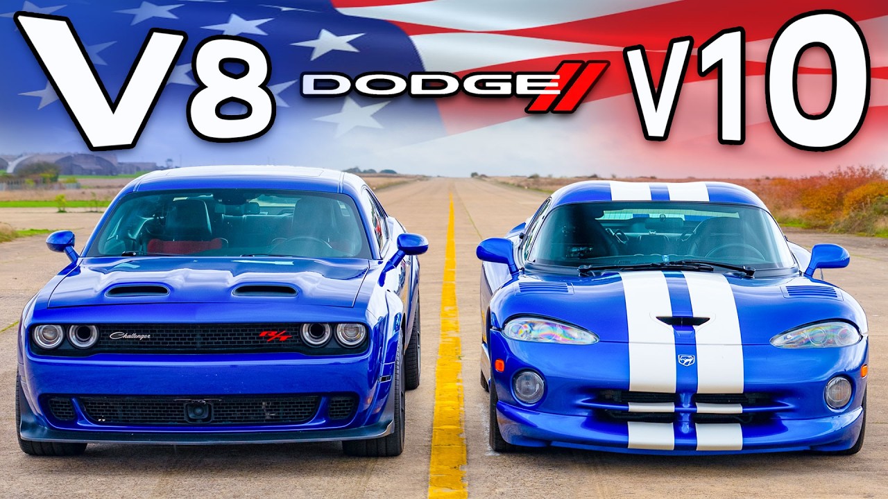 V10 Dodge Viper vs V8 Challenger: Epic Drag Race Showdown 🏁