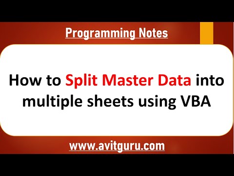 Split Master Data into Sheets with VBA
