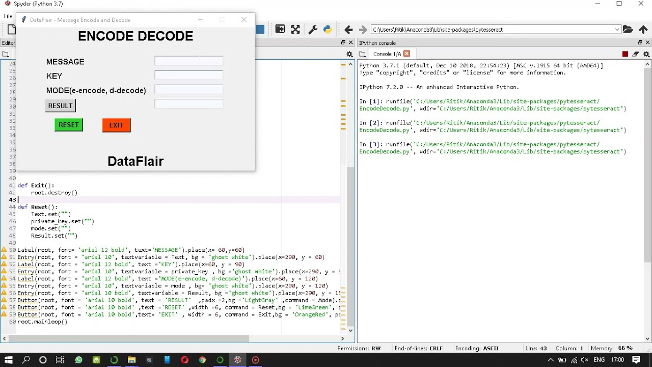Simple Python Message Encoder & Decoder with Tkinter 📝