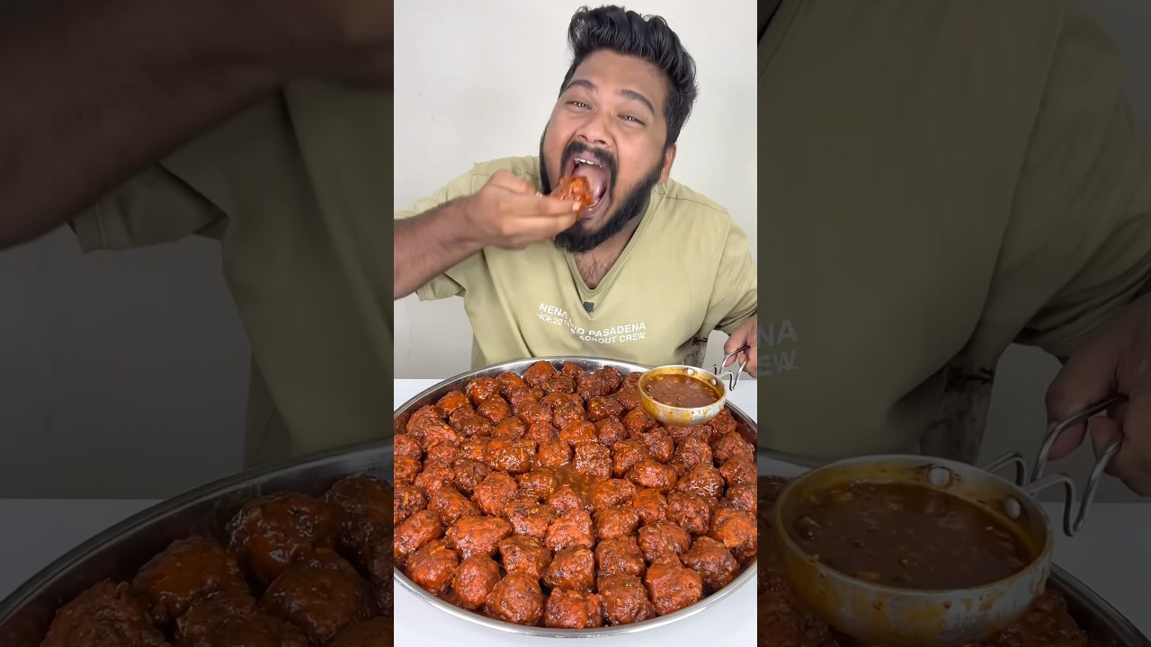 100 Jumbo Gravy Manchurian Challenge🔥