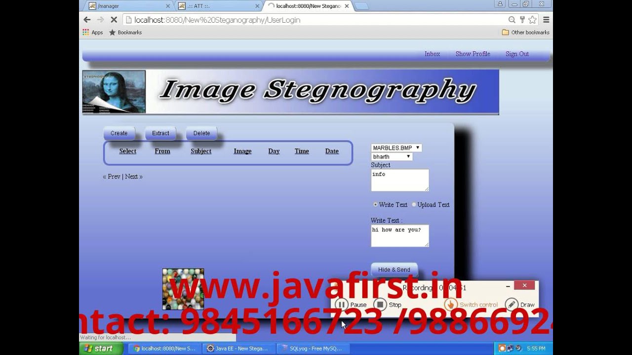 Image Steganography | Application project 2015