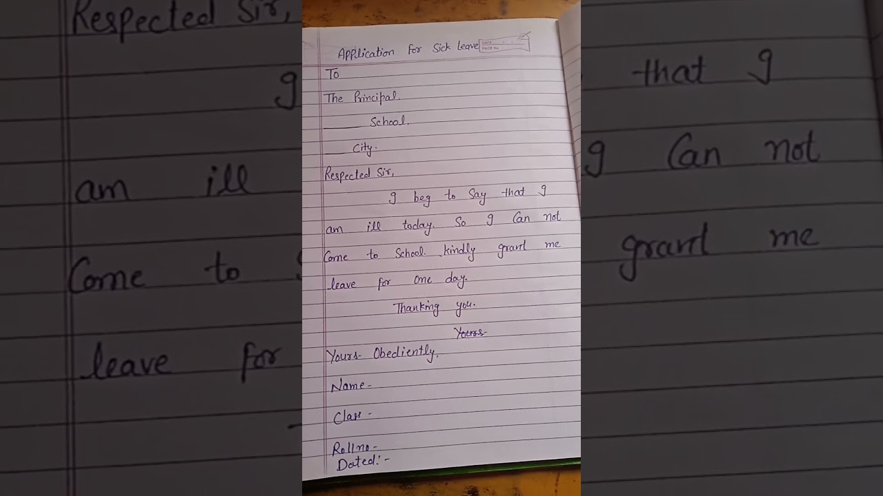 Application for Sick Leave