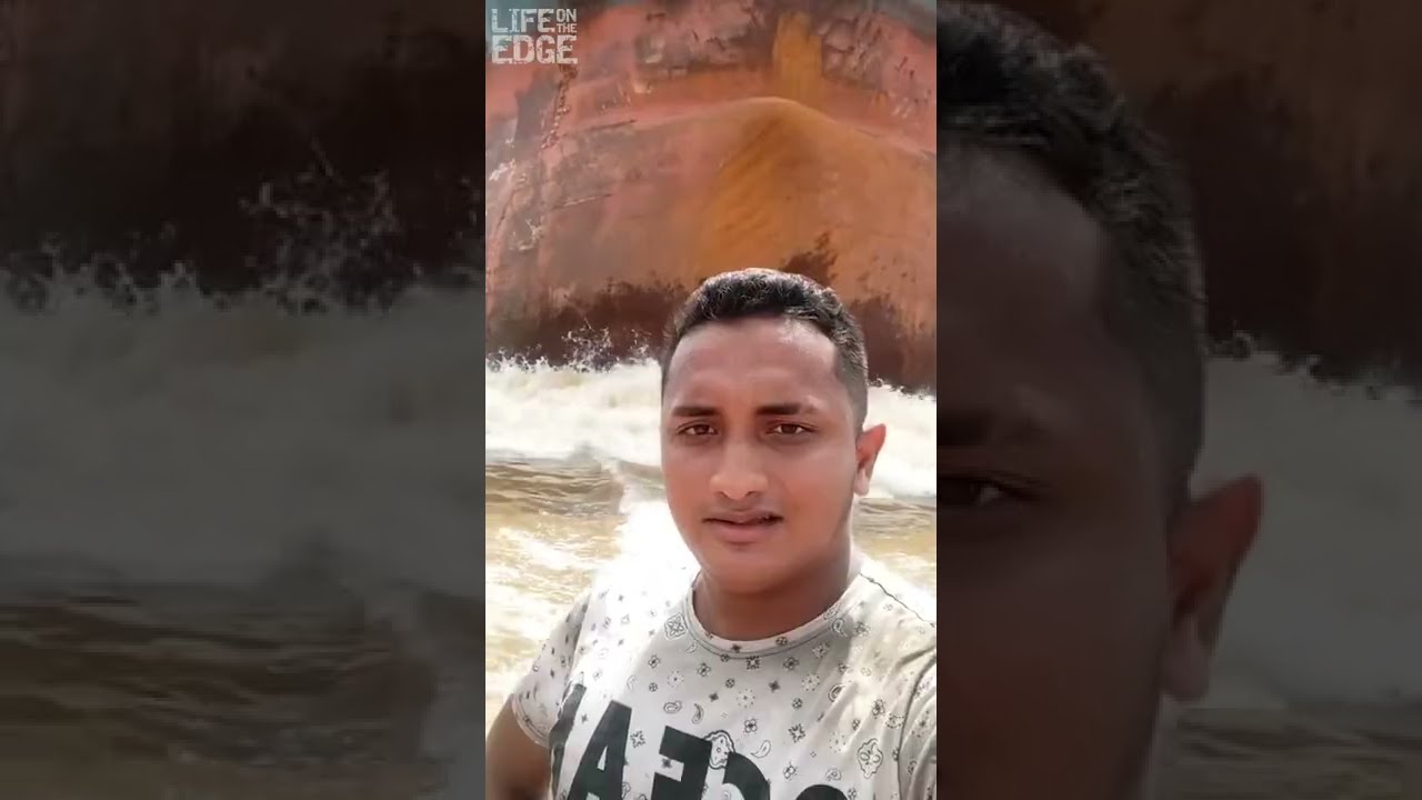 Tiny Boat Challenges Cargo Ship 🚤