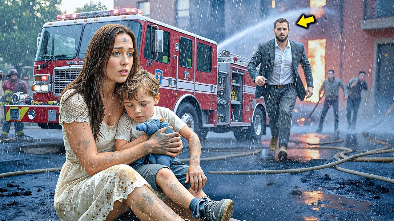 Mujer sin hogar salva al hijo del CEO en un incendio y minutos después, el millonario lo busca 🚒