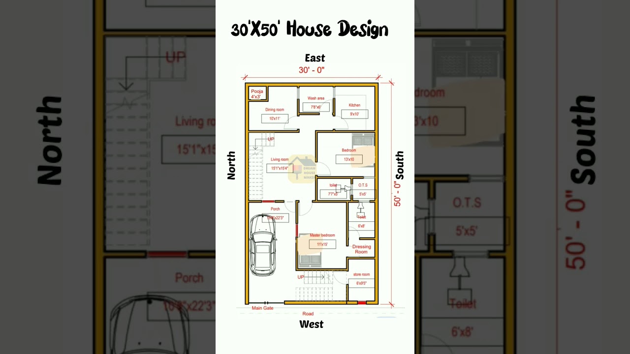Vastu-Friendly 30x50 West-Facing House Design π‘